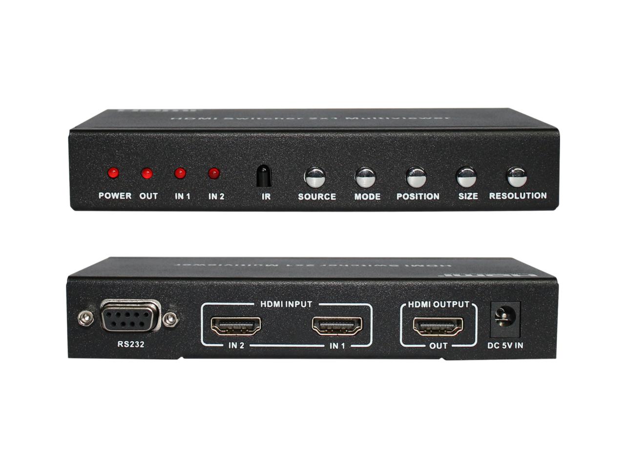 Бесподрывный переключатель 2:1 сигналов HDMI, масштабатор, квадратор ...